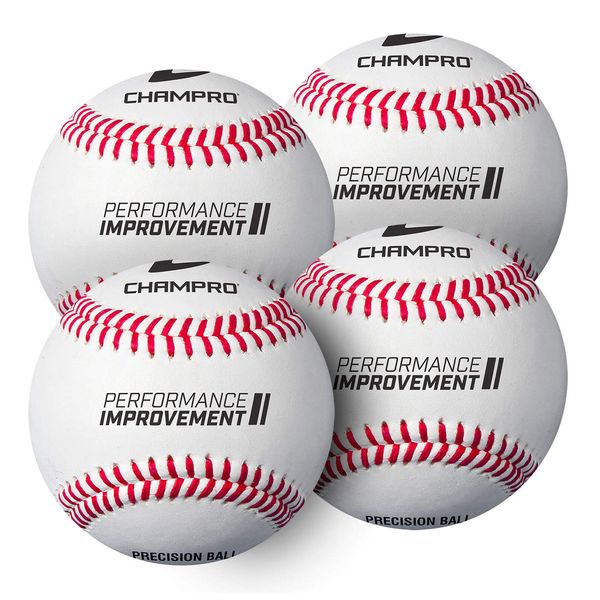 Champro Training Baseball, Set of 4 (White, 7.5-Inch)