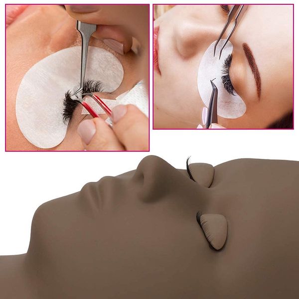 Replacement Eyelids for Eyelash Training Mannequin Head 3 Pairs with Realistic Removable Eyelids With Eyelashes (Black)