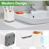 Toothbrush and Toothpaste Holder with Bamboo Divider for Bathroom Countertop Org