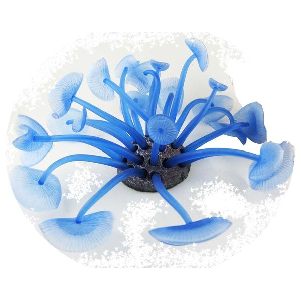 Aquarium Fish Tank Silicone Sea Anemone Ornament SH599 blue