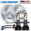 H6024 7" Round Glass H4 Headlight Housing Conversion Kit Chrome pair