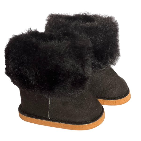 18 Inch Doll Boots- Black Fur Boots for 18 Inch Kennedy and Friends Dolls and All Other 18 Inch Dolls