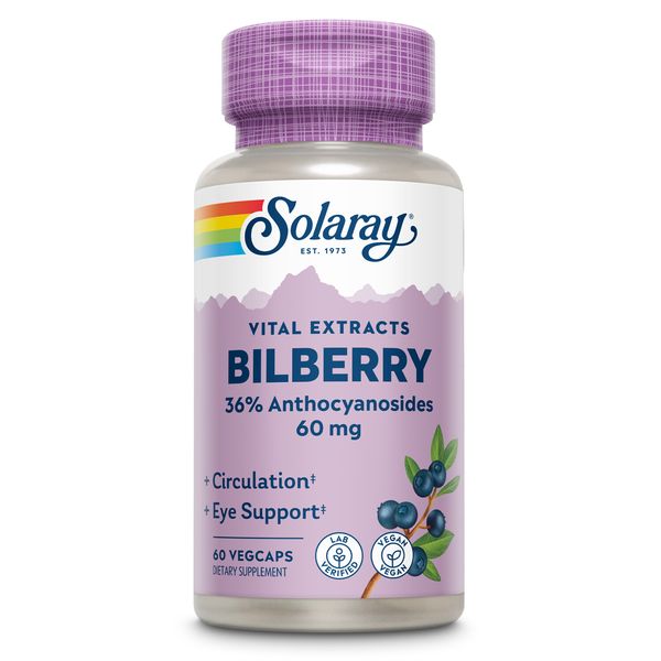 Solaray Bilberry Berry Extract 60 mg | 60 VegCaps