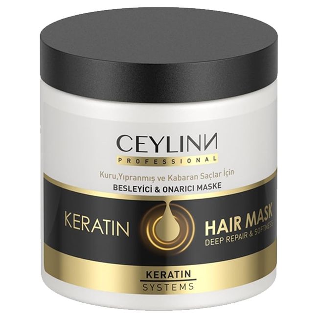 Ceylinn Professional - KERATIN SMOOTH - Haar Maske - Kraftvolle Pflege für trockenes, geschädigtes und entzündetes Haar – nährende und reparierende Maske - 500 ML (1 Stück)