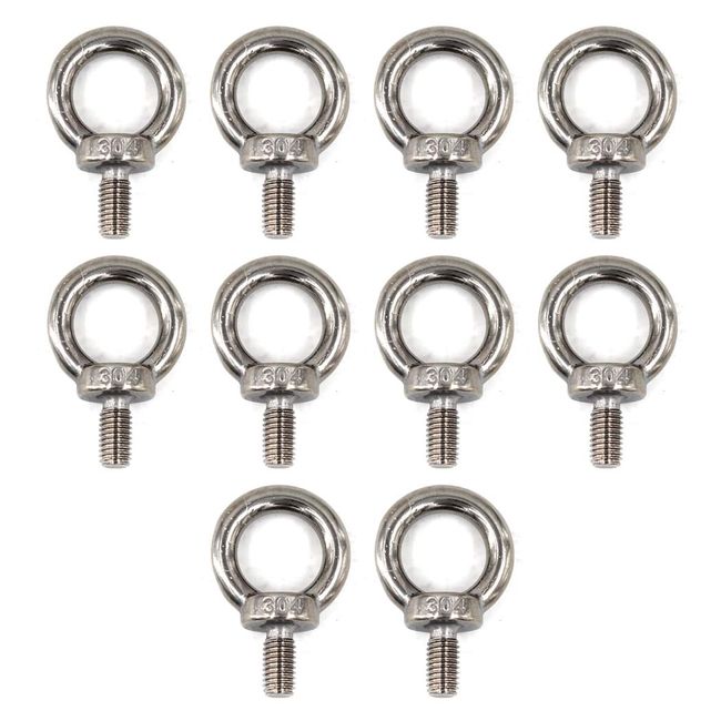 M5 Eye Bolt 304 Stainless Steel Heavy Duty Lifting Ring Bolt Screws Pack of 10