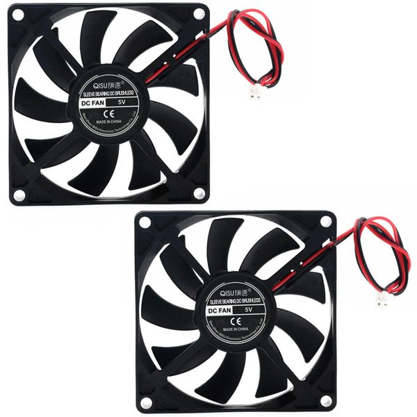 PENGLIN Cooling Fan 2pcs 8015 5V Sleeve Bearing Fan 3D Printer Fan 80mm X 80mm X 15mm DC Fan Quiet Small 8cm PC Fan Cooling Cooler CPU Cooler Fan (8015 DC 5V)