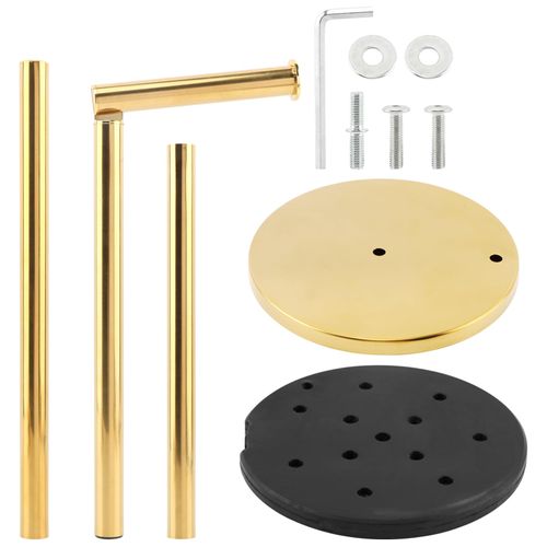 Toilet Roll Holder FreeStanding, Foldable Brushed Brass Toilet Roll Stand Storage Stainless Steel Bathroom, FreeStanding Dispenser Holds(Gold)