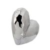 Sagebrook Home Creative Abstract Ceramic Heart Sculpture, Room, Office Décor or Gift, Silver, 8 L x 3 W x 8 H Inches