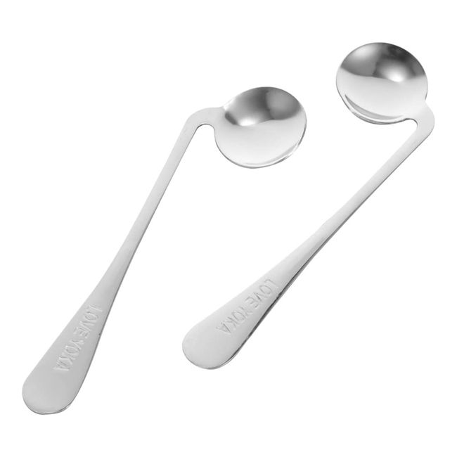 2pcs Adaptive Utensils Spoons Built Up Bendable Spoon for Tremors Adults Elderly Arthritis and Parkinsons Right Hand