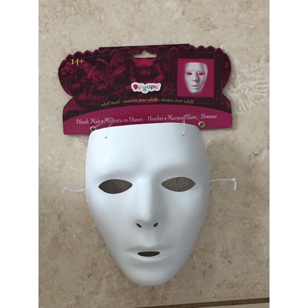 WHITE BLANK MALE FACE MASK MTV DANCE PURGE PHANTOM HALLOWEEN COSTUME TF111601