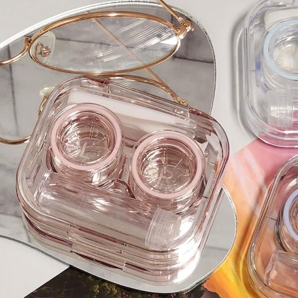 Pretty portable transparent lens case lens case travel storage case