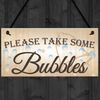 RED OCEAN Please Take Some Bubbles Hanging Cute Wedding Table Plaque Decoration Gift Sign