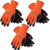 Powergrab 3 Pack 41-1400 Thermal Hi-Vis Orange/Black Cold Condition Work Gloves (Medium)