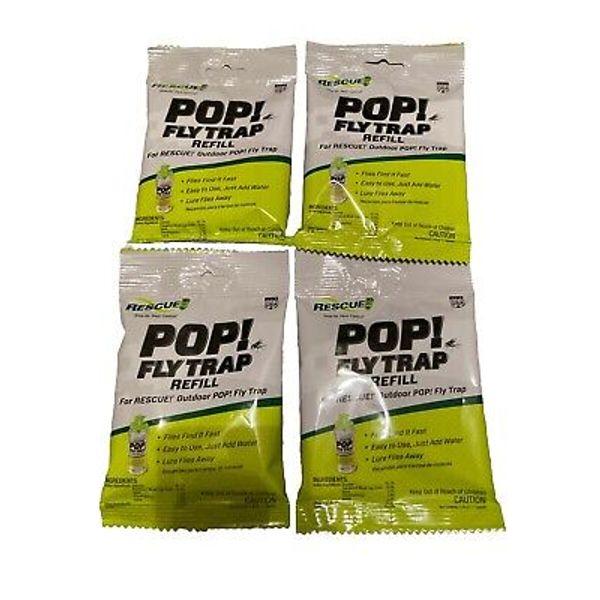 RESCUE POP! Fly Trap 1.45 oz Refill PFTA-DB12 Solid Musty 4-PACK