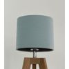 Duck Egg Blue Velvet Brushed Copper Oval Lampshade