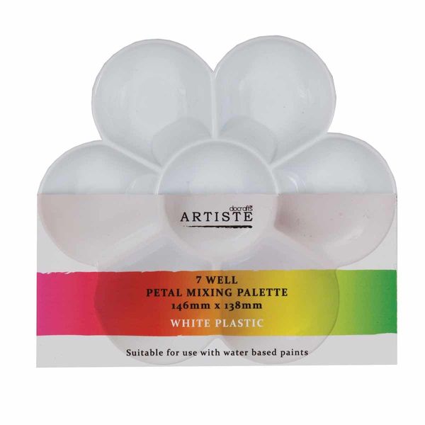 Artiste - Paint Palette - Flower Paint Tray - Paint Mixing Palette - White Tray for Paints - Plastic Tray - Petal Paint Mixer - White - Water-Based Paints - Medium