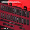 29Pcs 1/2" Drive Deep Impact Socket Set with Extension Bars SAE and Metric CR-V