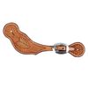 NRS Basket Stamped Spur Straps with Rawhide Inlay