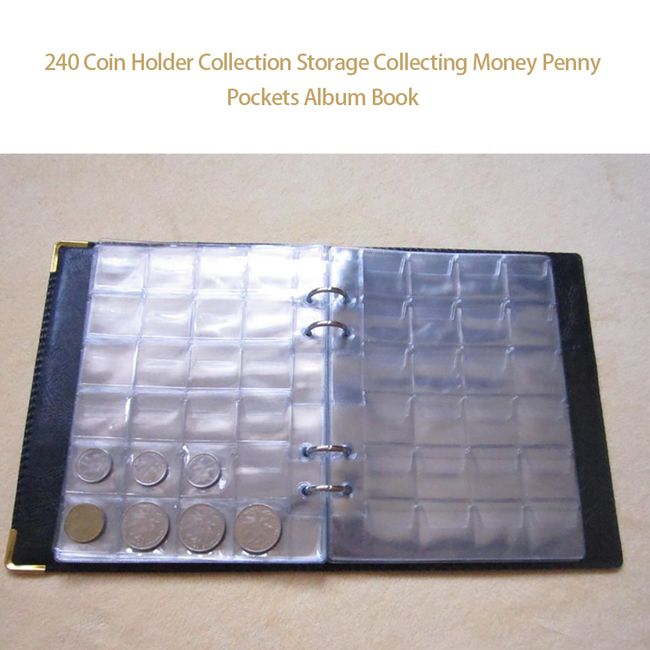 I-MART 240 Pockets Coins Collection Album Book Case, Penny Coin Holder 