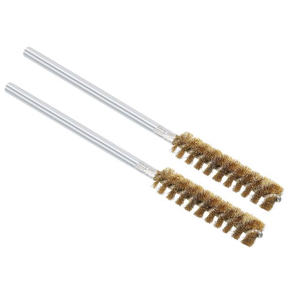 PATIKIL 14mm OD Copper Cleaning Brush, 2pcs Tube Cleaning Brush Piping Copper Wire Chimney Cleaning Brush Round Bristles for Auto Vent Ducts Chimney Fireplace