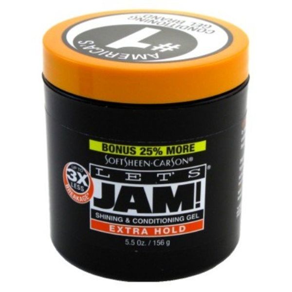 Lets Jam Condition & Shine Gel Extra Hold 5.5 Ounce Jar (162ml) (Pack of 3)