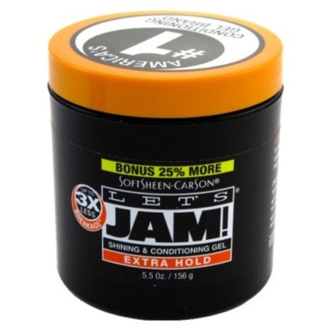 Lets Jam Condition & Shine Gel Extra Hold 5.5 Ounce Jar (162ml) (Pack of 3)