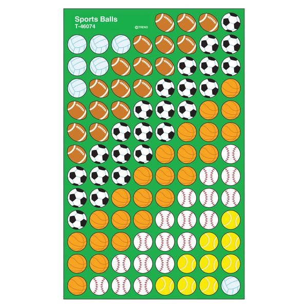 Trend, Inc. Sports Balls Supershapes Stickers, 800 CT