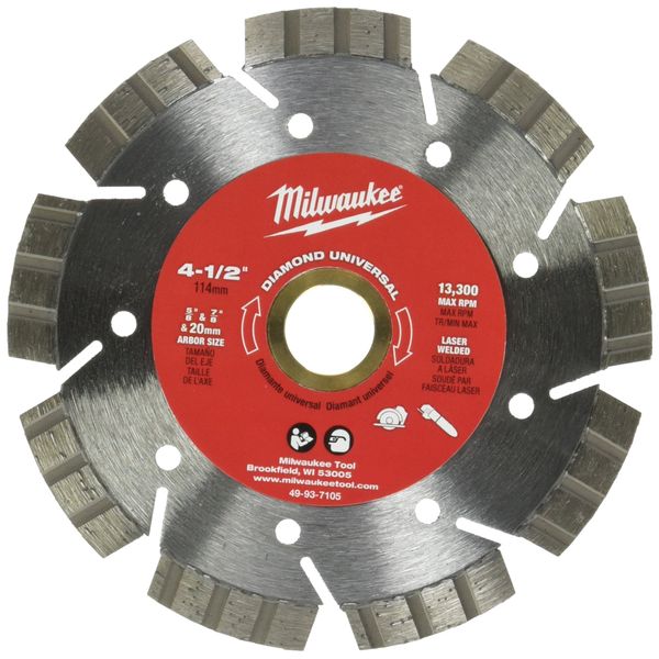 Milwaukee 49-93-7105 4 1/2" Diamond Universal Segmented-Turbo