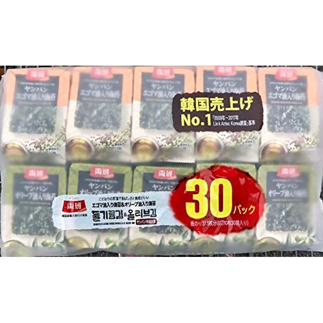 Toto Japan Ryohan, Korean Nori, 10 Pieces x 30 Bags, Perilla Oil/Olive Oil