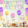 Generic Easter Party Decorations, Happy Easter Decorations Set Include Easter Cake Toppers, Bunny Easter Balloons, Happy Easter Banner for Spring Easter Themed Party Supplies