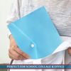 M1SS 100Pcs Blue A5 Plastic Document Folders with White Button Closure