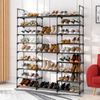 9-Tier Shoe Rack - Black, Large Size, Adjustable, Stackable & Easy Assembly