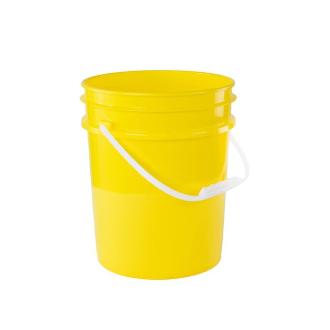 3.5 Gallon White Plastic Bucket with Lid - Durable 90 Mil All Purpose Pail  - Foo