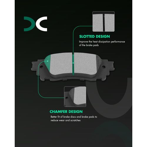 SCITOO Rear Disc Brake Pad Set 4PCS w/Hardware Fit For Lexus For ES300h/For ES350/For NX200t/For NX300/For NX300h, For Toyota For Avalon/For Camry/For C-HR