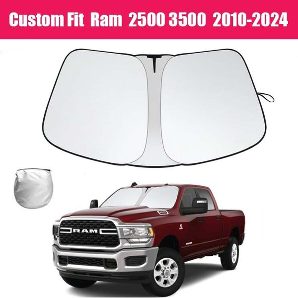 Custom Fit For 2010-2024 Ram 2500 3500 Front Windshield Sun Shade Visor Cover