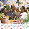 CODKU Easter Table Cloth Party Tablecloth Easter Plastic Tablecloth Waterproof Easter Eggs Chicks Table Cover Easter Decor Wipeable Party Table Cover Easter Party Supplies, 274x137cm (bla010901)
