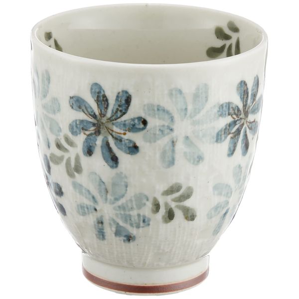 Hama Pottery Hasami Ware 211638 Shigeyama Pottery Tea Cup, Large Flower Garden, Beige