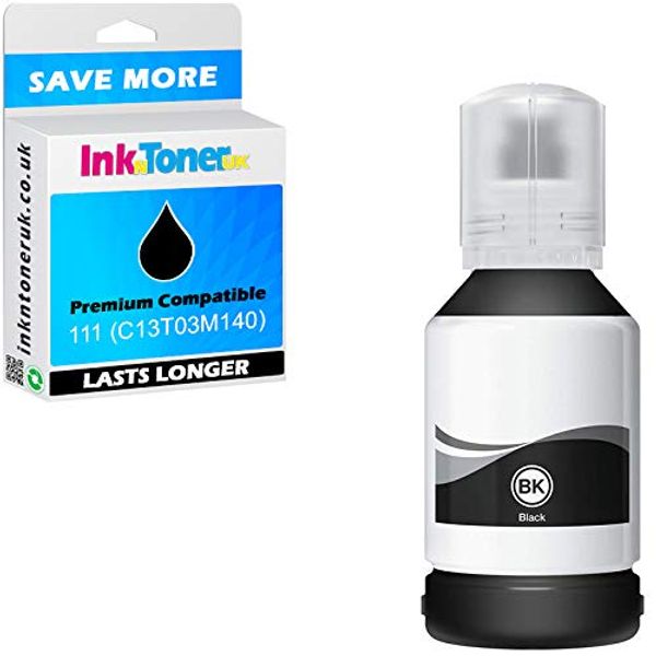 Inkntoner UK Compatible 111 Black Ink Bottle (C13T03M140)