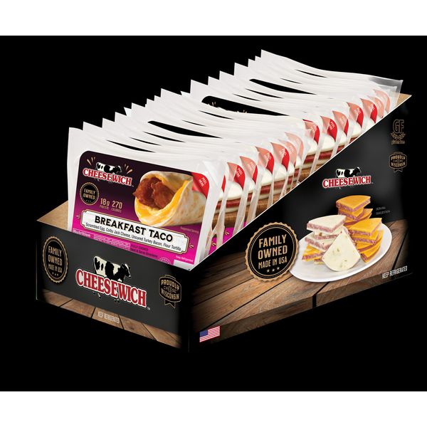 Cheesewich Protein Snacks Breakfast Taco with Uncured Turkey Bacon, Scrambled...