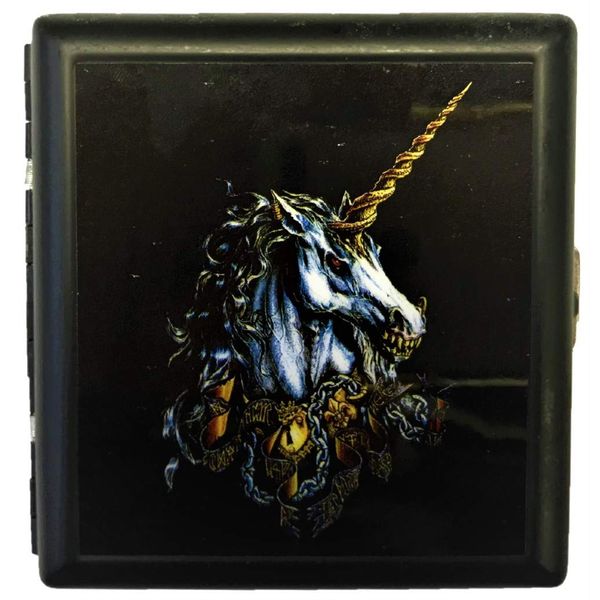 Eclipse Mystical Unicorn Design Crushproof Metal Cigarette Case, Kings, 3102BFairy