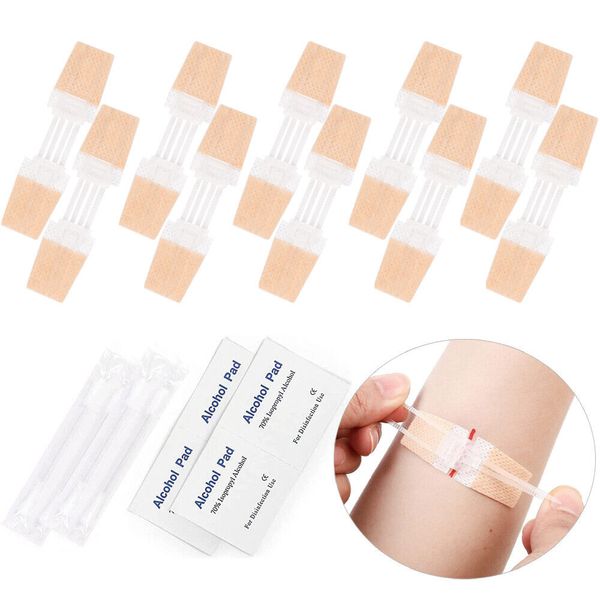 10PCS Emergency Wound Closure Zip Stitch Surgical Laceration Repair Kit Bandage