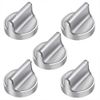 5 Pack W10594481 Stove Knobs Stainless Steel Knobs Replacements for Whirlpool