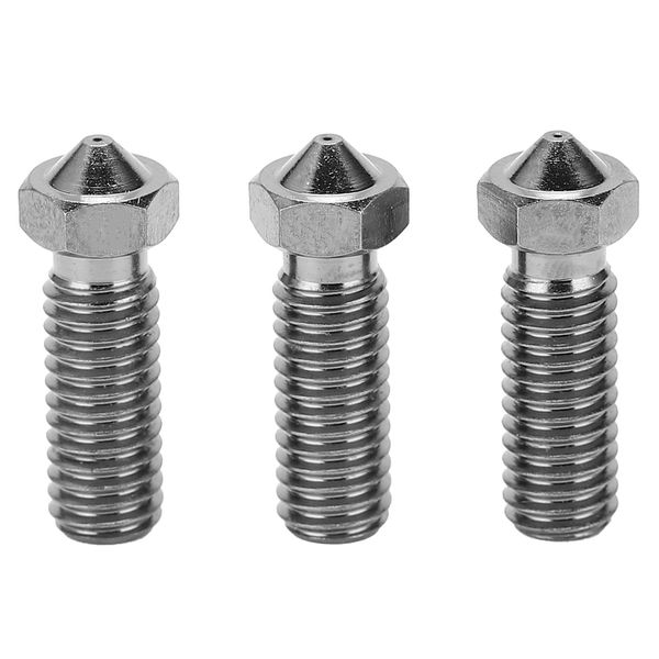 3pcs 0.2/0.3/0.4/0.5/0.6/0.8/1.0mm M6 Volcano Nozzle 3D Printer Nozzle 1.75mm High Flow Nozzle Hardened Steel 3D Printer Extruder Nozzle for Anycubic, Artillery (0.3mm)