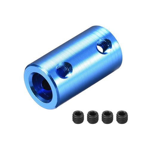 uxcell Rigid Shaft Coupler Rigid Coupler Connector Set Screw 6mm-8mm Bore L25 x D14 Aluminum Alloy Motor Accessories Dark Blue