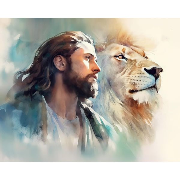 Paint by Numbers for Adults Jesus Christ Paint by Numbers Kit Lion of Judah Canvas Art DIY Paint by Numbers for Adults Kids Paint by Numbers for Adults Beginner Home Decoration Wall Art 16x20 in