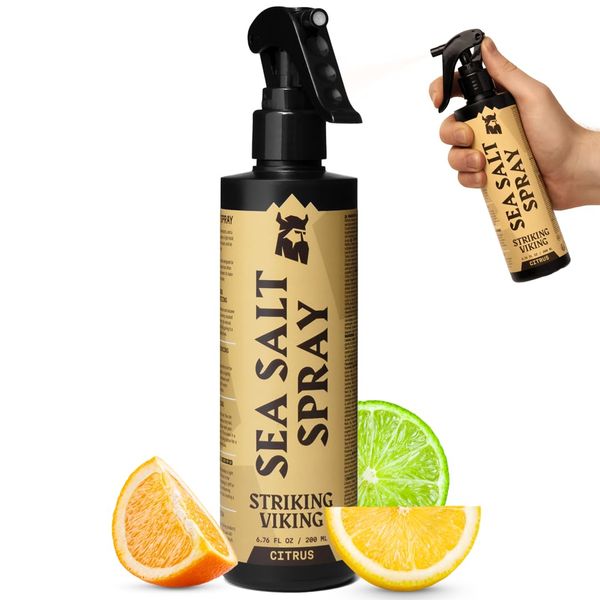 Striking Viking Sea Salt Spray for Men - Citrus Scent Sea Salt Spray For Hair - Hair Texturizing Spray Men - Hair Styling for Volume & Thickness - Made in Germany Beach Hair Spray Men (6.76 fl Oz)