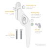 White Left-Hand Yale UPVC Window Handle Cranked Double Glazing Universal Key Locking - 40mm