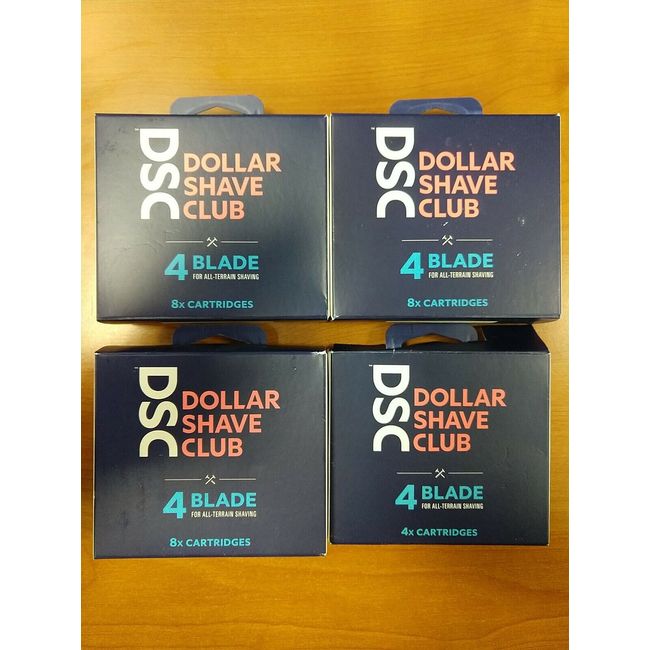 4 Boxes Dollar Shave Club Razors 4 Blades 8x Cartridges + 4 Cartridge's -  E13E