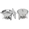 2PCS 8QT Chafing Dish Chafer +2 Rectangular Chafers w/Foldable Frame Legs 