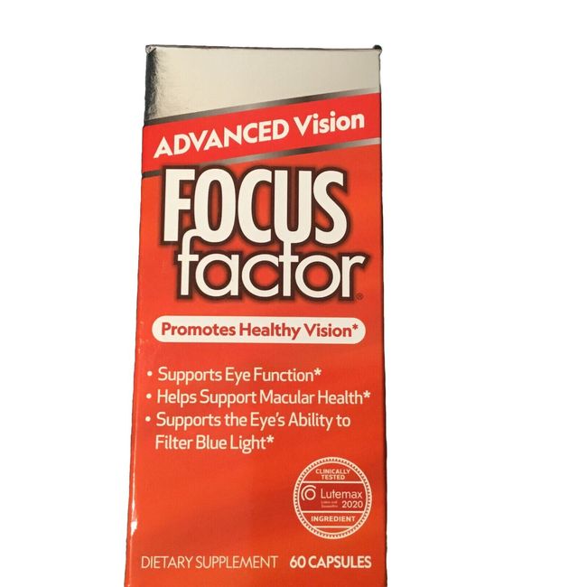 Focus Factor Advanced Vision 60 Capsules Healthy Vision Exp: 05/2025 +